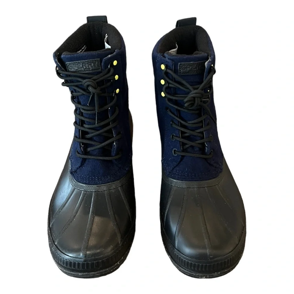 SPERRY Seacycled Ice Bay Boot Wool Blend Upper Navy